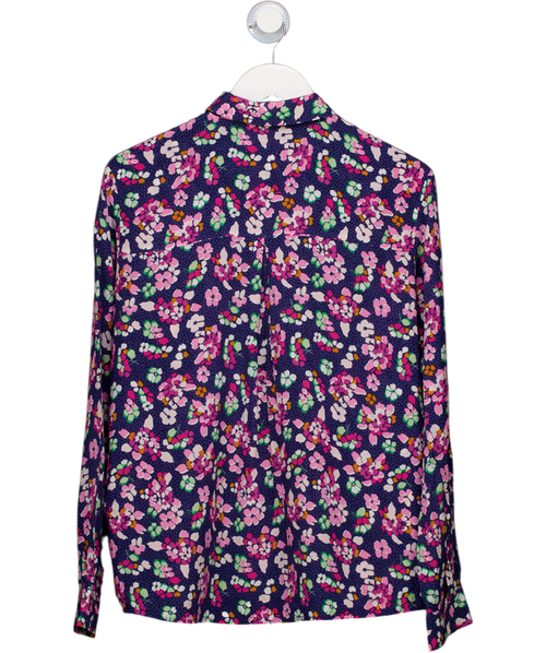 & Other Stories Blue Floral Print Silk Shirt UK 14