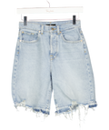 7 FOR ALL MANKIND Light Blue Denim High Waist Distressed Shorts W25