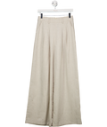commense Cream Linen Blend Wide-leg Pants UK S
