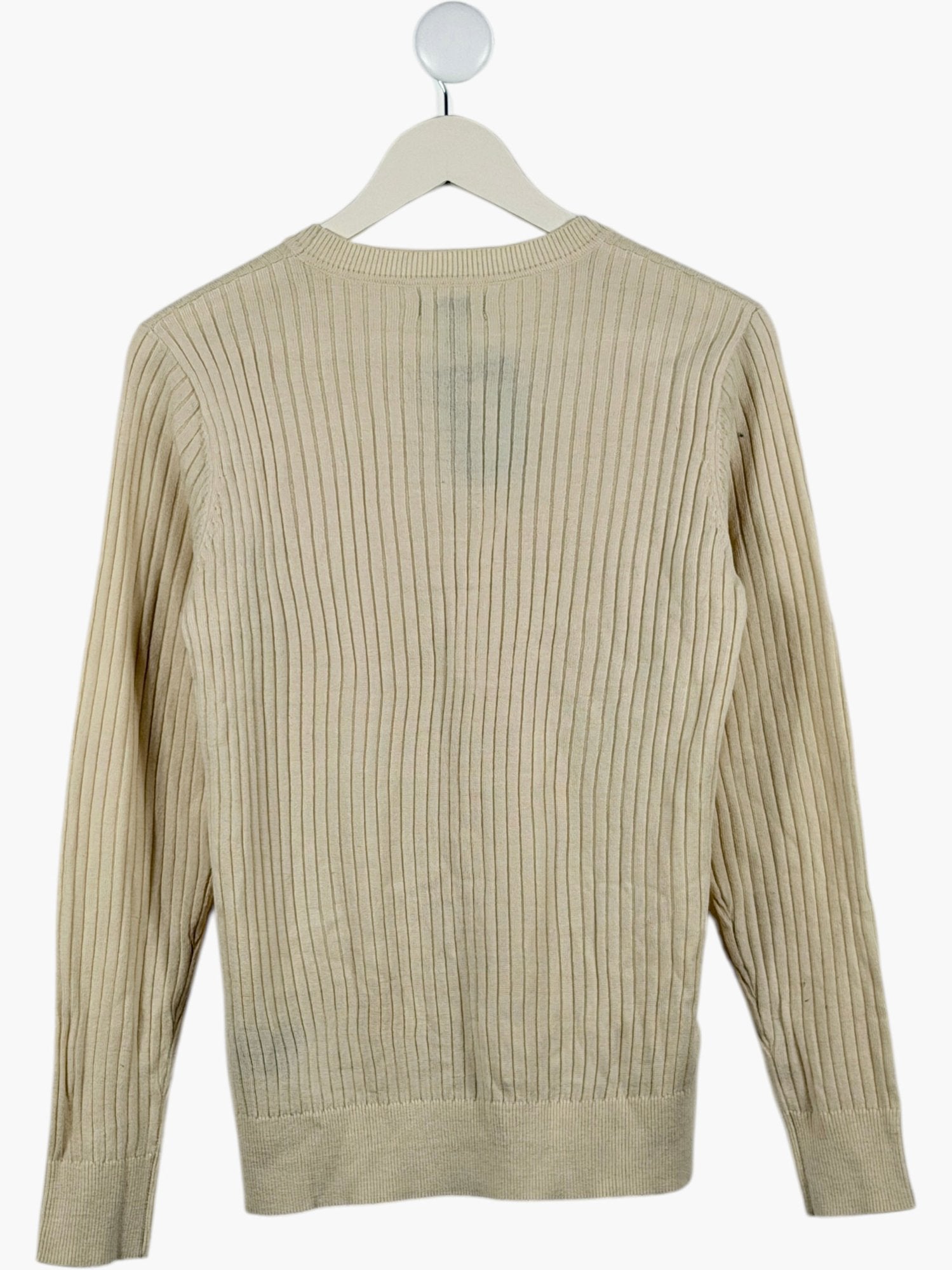 FERAUD Cream Limited Edition Ribbed Sweater UK M