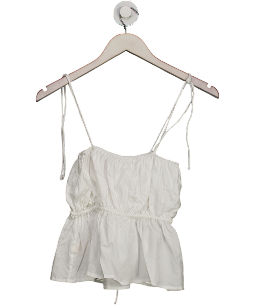 Ess the Label White Lula Cotton Camisole UK 8