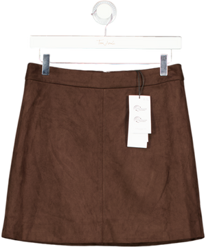 ginatricot Brown Faux Suede Mini Skirt UK 8