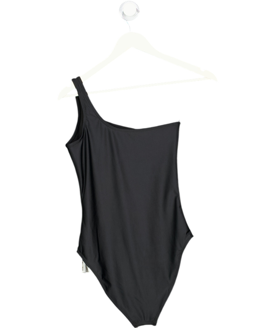 River Island Black Poolside Sequin One Shoulder Swimsuit UK 10