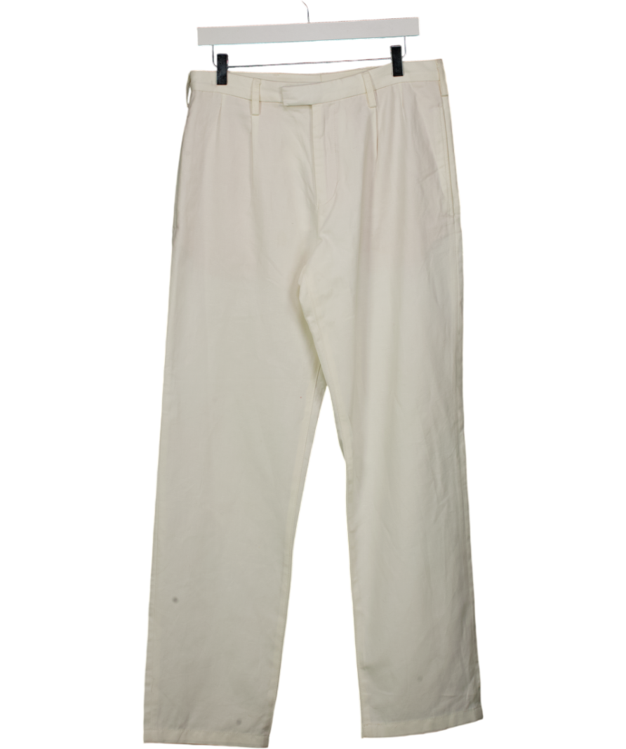 ZARA Cream Relaxed Fit Pleated Trousers W28