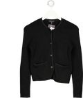 RAG & BONE Black Ribbed Knit Merino Wool Blend Cardigan Jacket UK XXS