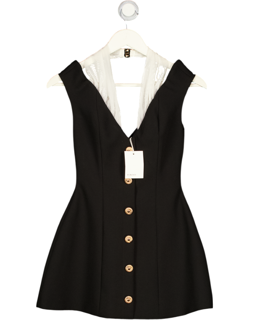 TOKYO FOXTROT Black Kennedy Off Shoulder Mini Dress UK XS