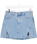 The Attico Blue Lula Distressed Denim Mini Skirt W26