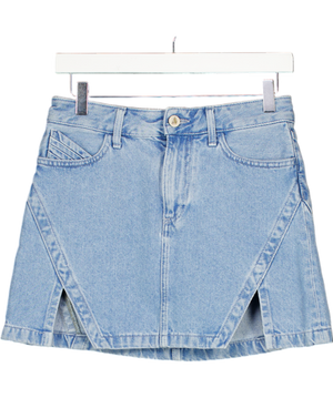 The Attico Blue Lula Distressed Denim Mini Skirt W26