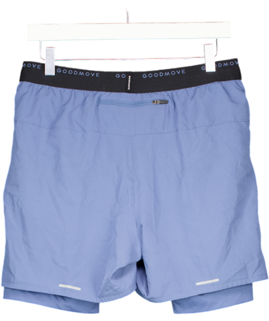 GOOD MOVE Blue Regular Fit 7 Inch Stretch Sports Shorts UK S