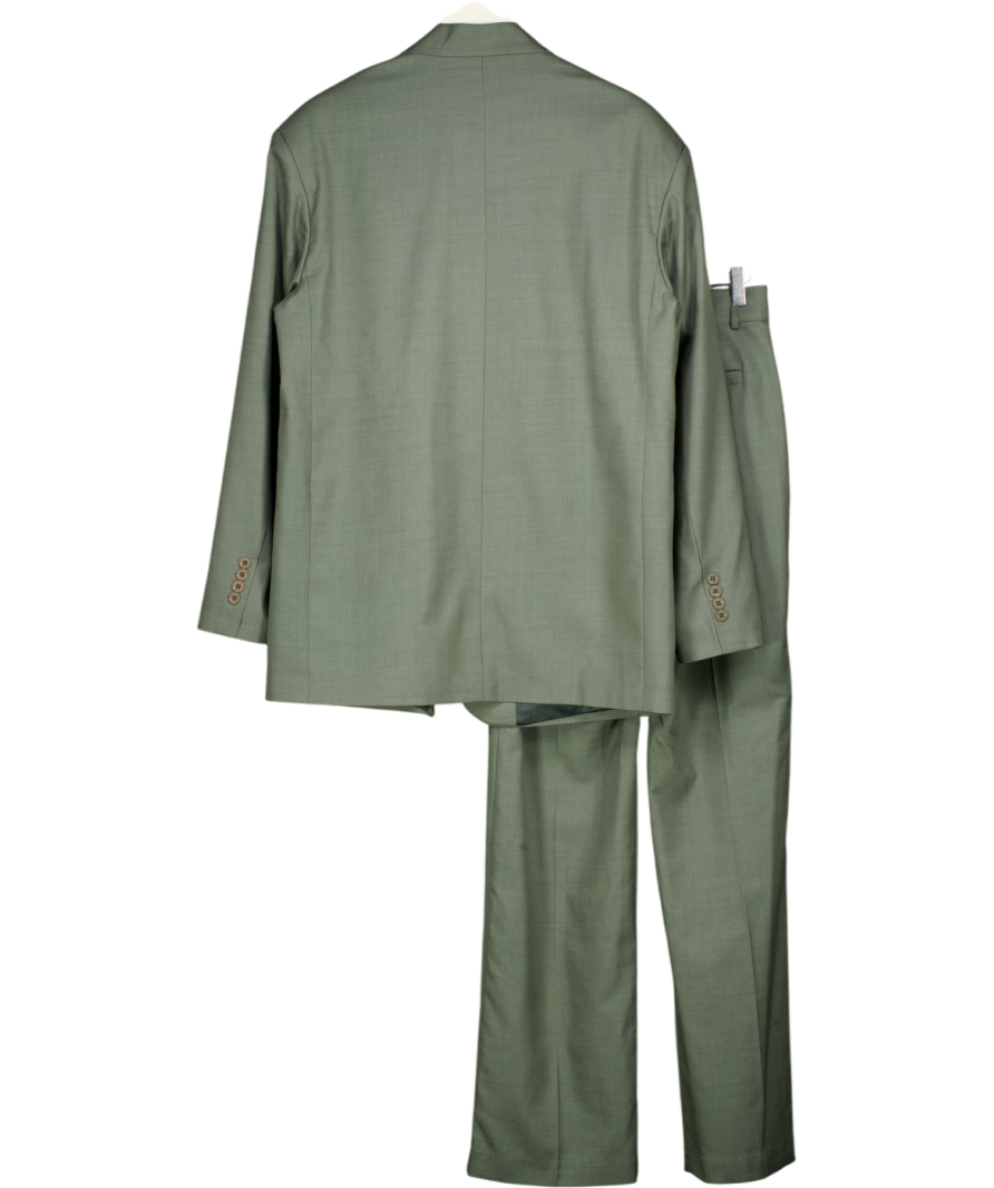 One By Two Grey Structured Blazer And Wide Leg Trouser Tailored Set UK S/M