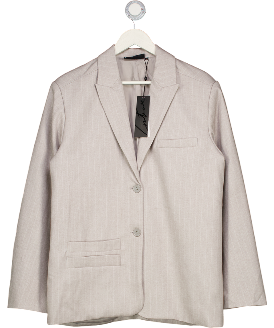 The Couture Club Grey Pinstripe Oversize Blazer UK 8