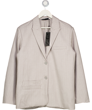 The Couture Club Grey Pinstripe Oversize Blazer UK 8
