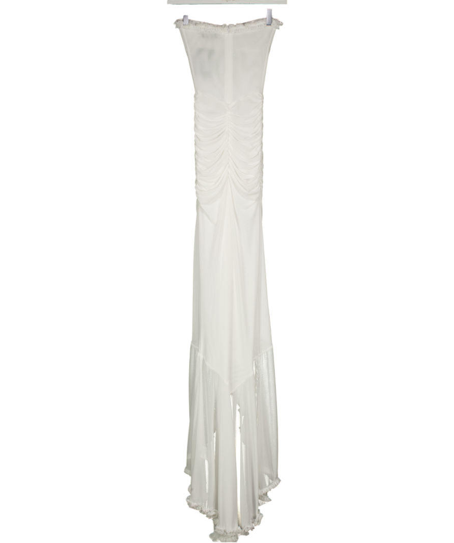 WHITE FOX Still Got It Mesh Maxi Dress White UK S