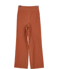 SEZANE Rust Brown Striped High Waist Cropped Jenson Trousers Fr34 UK 6