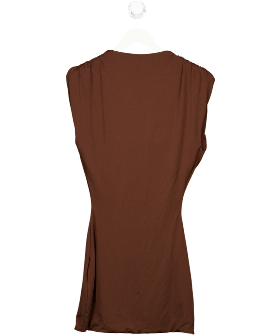 Mars the Label Brown Boat Neck Mini Dress UK S
