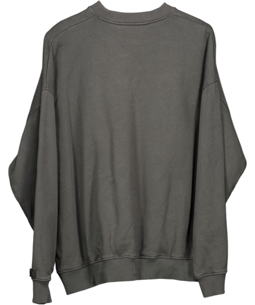 DAILYSZN Grey Wash Logo Sweatshirt UK L - Reliked