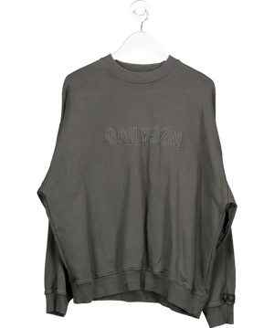 DAILYSZN Grey Wash Logo Sweatshirt UK L