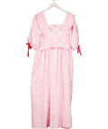 Damson Madder Pink Gingham Cotton Midi Dress UK 16 - Reliked