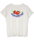 DAMSON MADDER White “Buon Appetito” Printed Cotton T-shirt UK 12 - Reliked