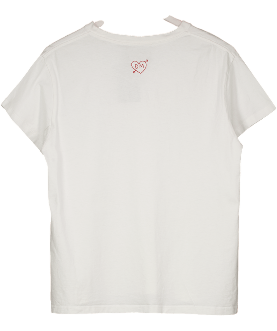 DAMSON MADDER White “Buon Appetito” Printed Cotton T-shirt UK 12 - Reliked