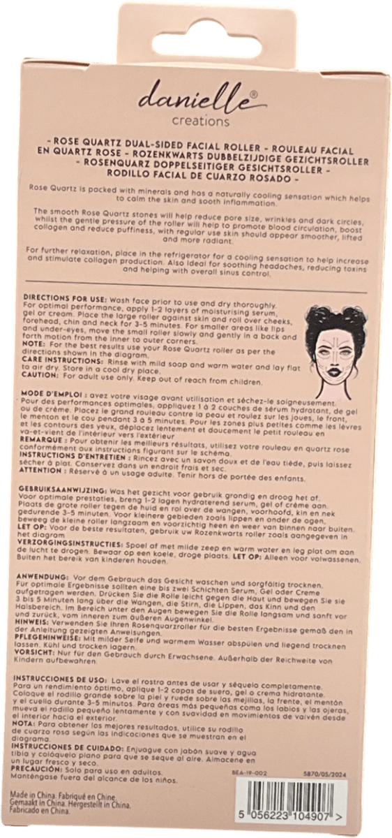 danielle Rose Quartz Facial Roller One size - Reliked