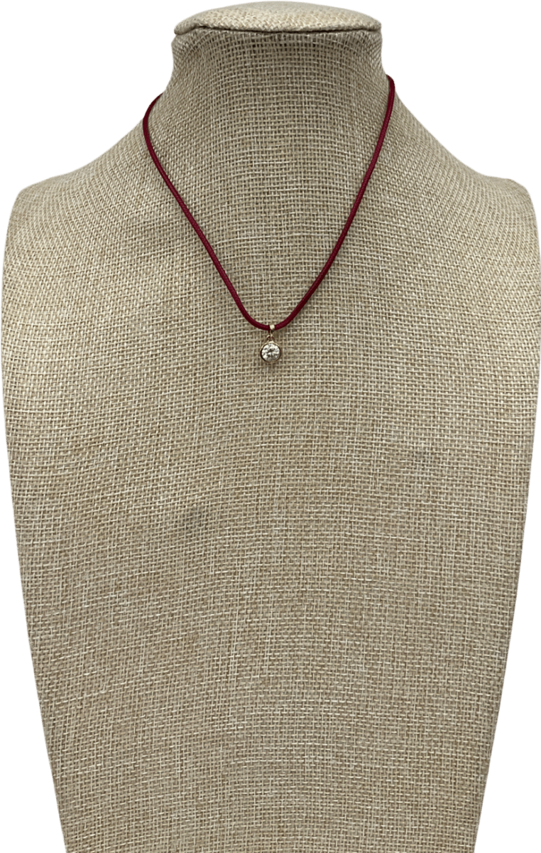 Daphine Red Cleo Necklace 18ct Gold Plated, Cubic Zirconia - Reliked