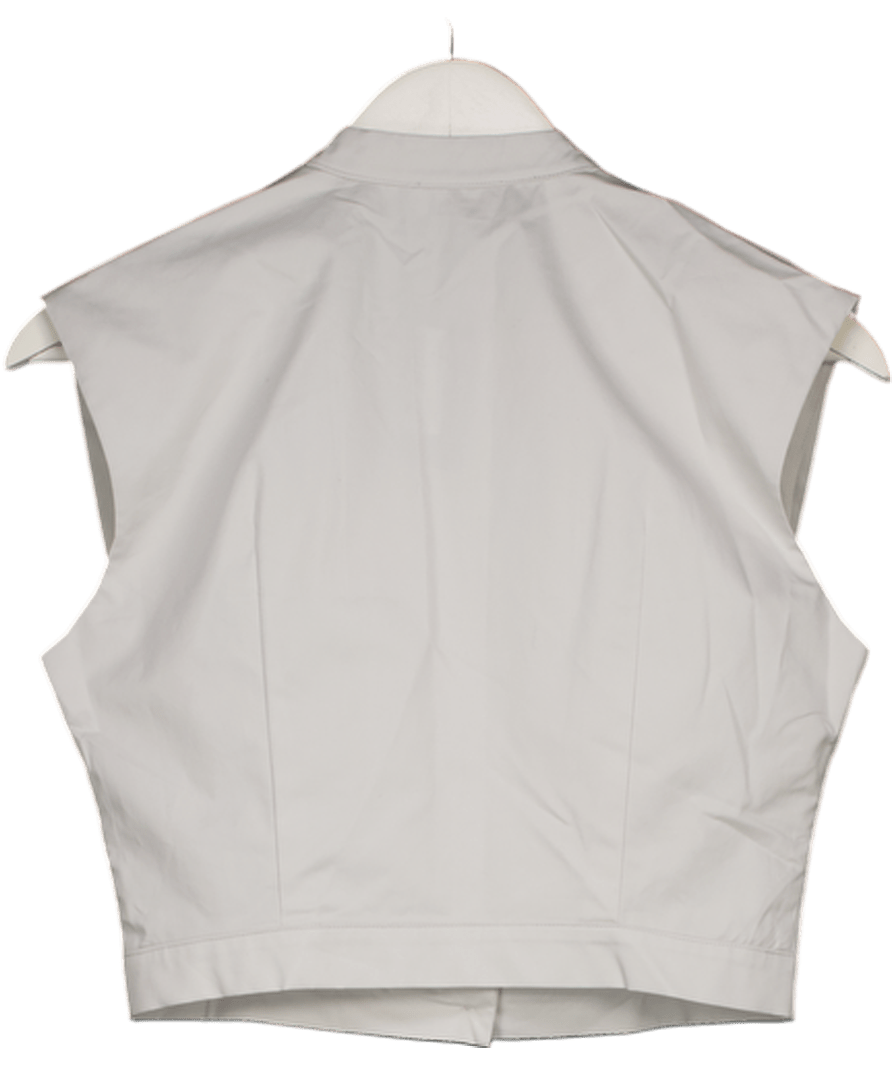 Dar Ann Studio Light Grey Pleated Sleveless Shirt UK S - Reliked