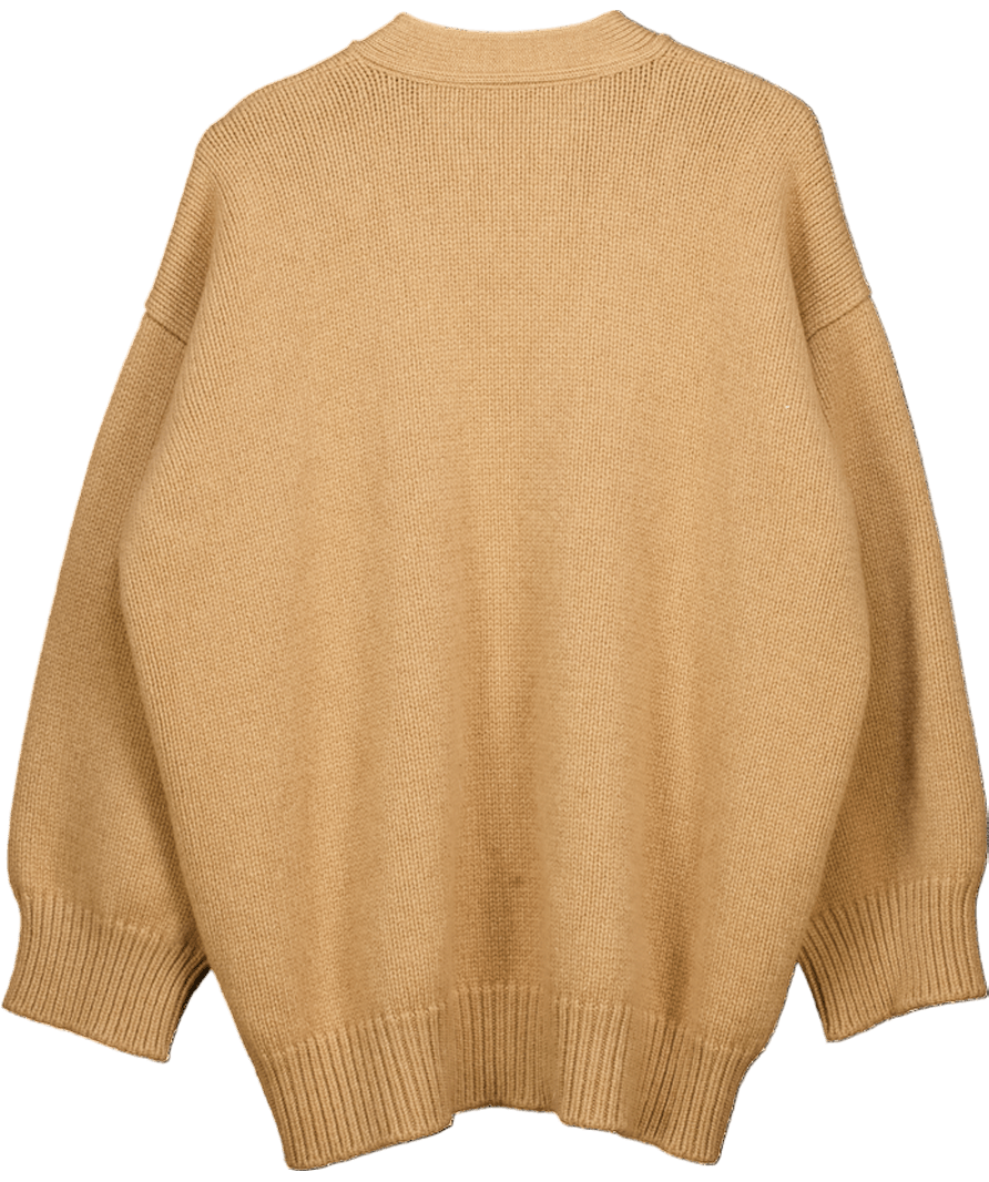 & DAUGHTER Beige Camel Oversized Lambswool Cardigan UK L - Reliked
