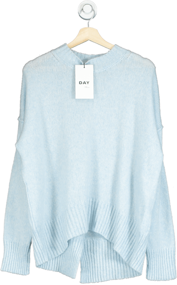 Day Birger et Mikkelsen Pandora Soft Merino Wool Mix Jumper - Blue Melange UK S - Reliked