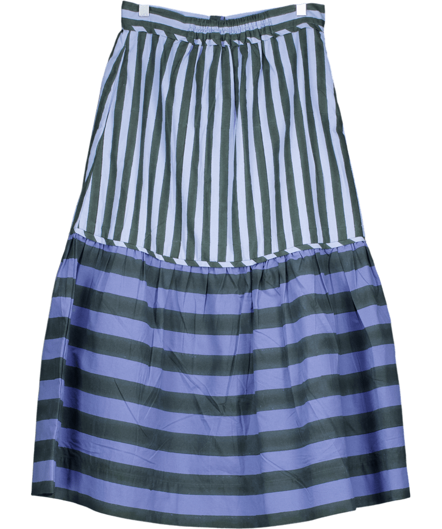 Daydress Blue Stripe Cotton Skirt UK S - Reliked