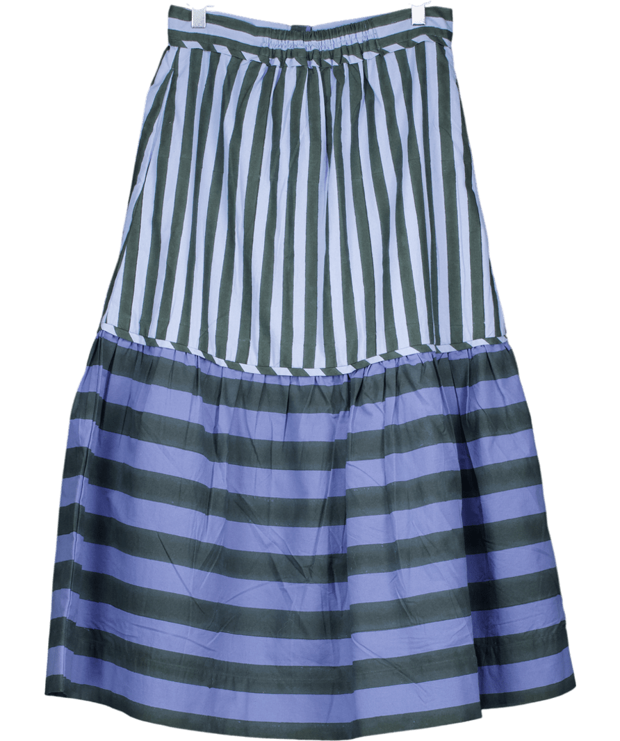 Daydress Blue Stripe Cotton Skirt UK S - Reliked