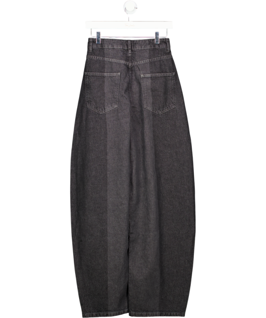 ASOS Black Wash Two Tone Stripe Barrel Leg Jeans UK 10