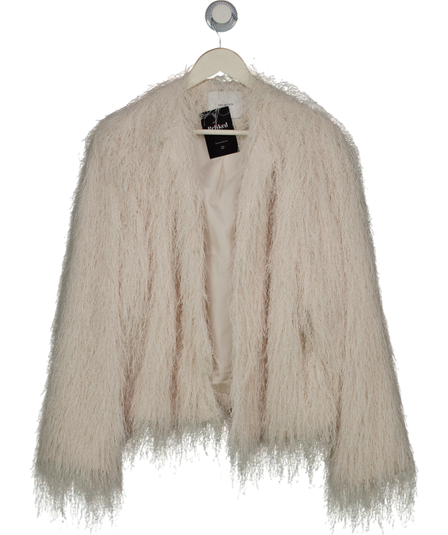 H&M White Textured Statement Jacket UK XS/S