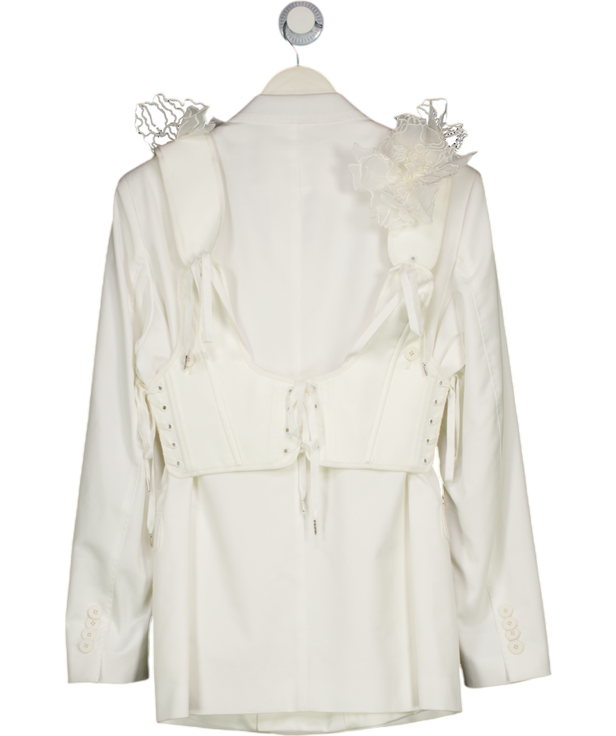 Danil Antsiferov White Soft Dramatic Corset Blazer Sz50 UK M