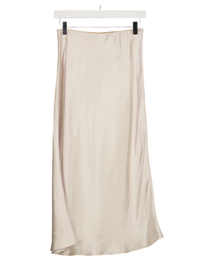 MAXMARA Cream Leisure Alessio Satin Midi Skirt UK 6