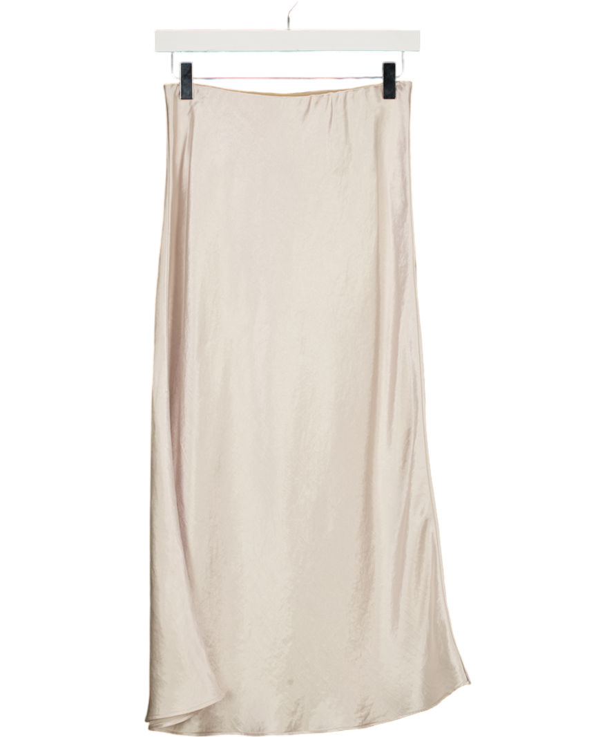 MAXMARA Cream Leisure Alessio Satin Midi Skirt UK 6