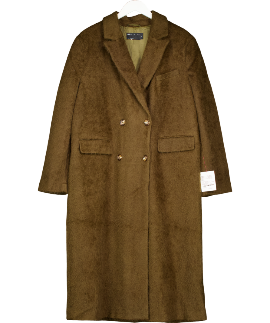 ASOS Green Longline Textured Dad Coat UK M