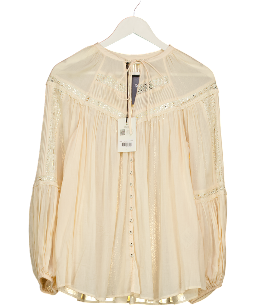 SPELL Cream Lace Inset Teodora Blouse UK S