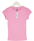 GARAGE Pink Sleek Crewneck T-shirt UK S