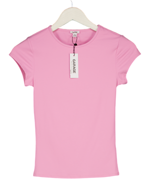 GARAGE Pink Sleek Crewneck T-shirt UK S