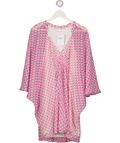Diane von Furstenberg Pink & White Silk Chiffon Mini Dress Us4 UK 8