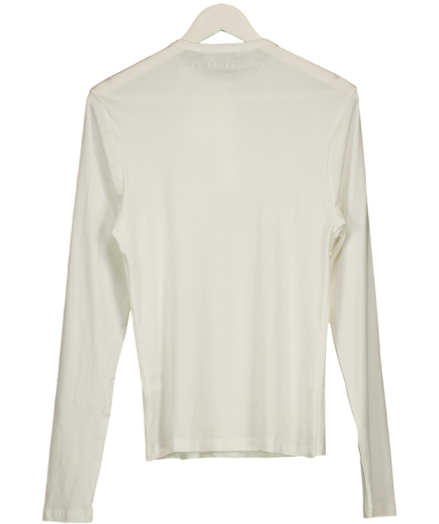 LAST SEVEN DAYS Bone White Long Sleeve Henley T-shirt UK L