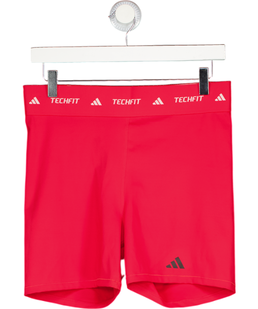 ADIDAS Red Techfit Short Leggings 4" UK L