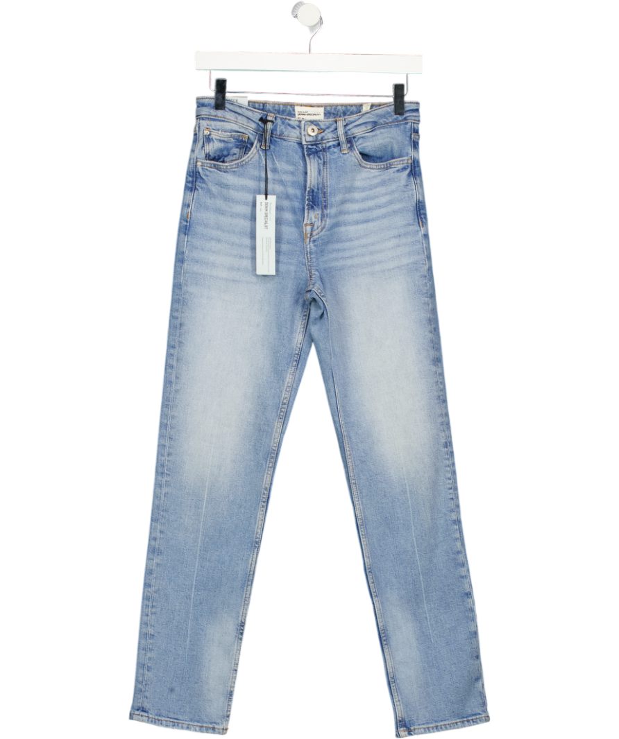RIVER ISLAND X Olivia Attwood Blue High Waisted Stretch Straight Leg Jeans UK 6
