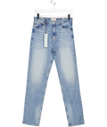 RIVER ISLAND X Olivia Attwood Blue High Waisted Stretch Straight Leg Jeans UK 6