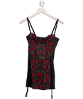 SAVAGE X FENTY Black Les Roses Lace Underwire Slip UK S