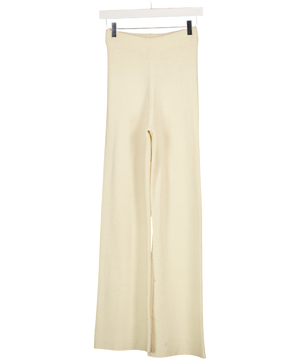 PRETTY LAVISH Cream Knit Trousers UK XS