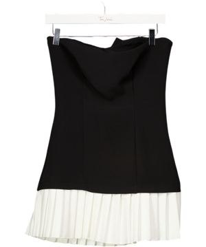 SHEIN Black Contrasting Pleated Bandeau Mini Dress UK S