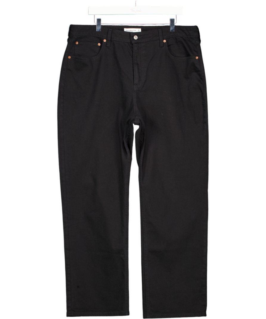 Abercrombie & Fitch Black High Rise Vintage Straight Jean UK 18
