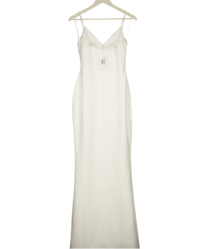 PRETTY LAVISH Ivory White V-neck Maxi Dress UK 6